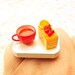 Tea Ring Miniature Food Jewelry Tea And Lemon Cake SALE