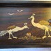 Peacock Tray Vintage Rosewood Inlay Tray