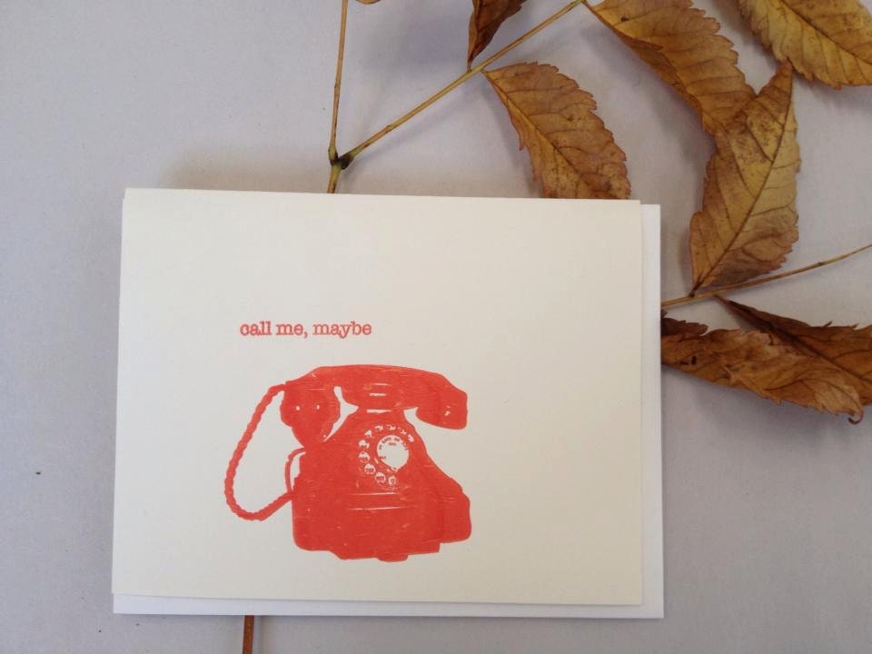 Letterpress Notecards - Vintage Phone - boxed set of 5