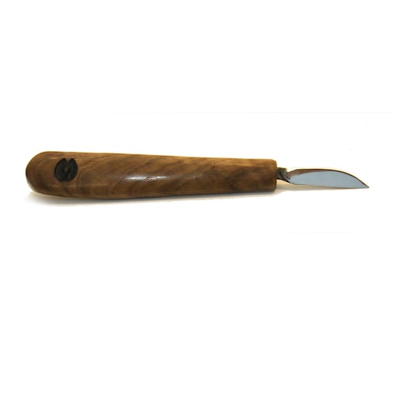 WOOD CARVING KNIFE Hand Forged Black Ash by Deepwoodsventures