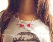 Necklace Garland Excess Sugar . Beauty and Geometric Triangle Bunting Necklace fuchsia pink pastel tones