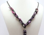Maenad's Macabre - Gunmetal with Ribbon Necklace