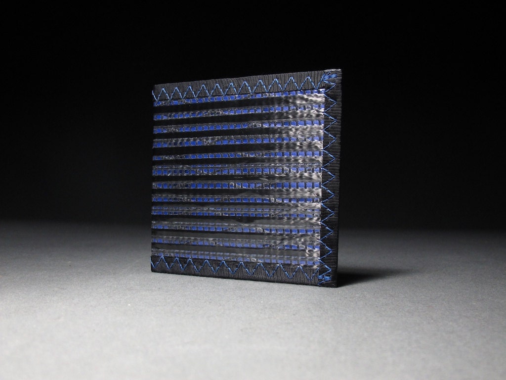 Oversized Carbon Fiber Hipster Wallet - Black and Blue
