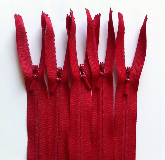 INVISIBLE Zippers 20 Inch YKK Color 519 Red 10 Pieces by zipit