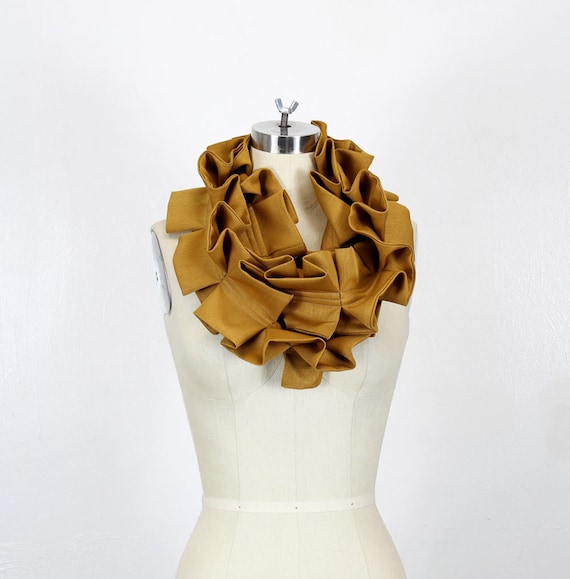 SALE KOMO Neck Garland Scarf Pinstriped in Harvest Yellow