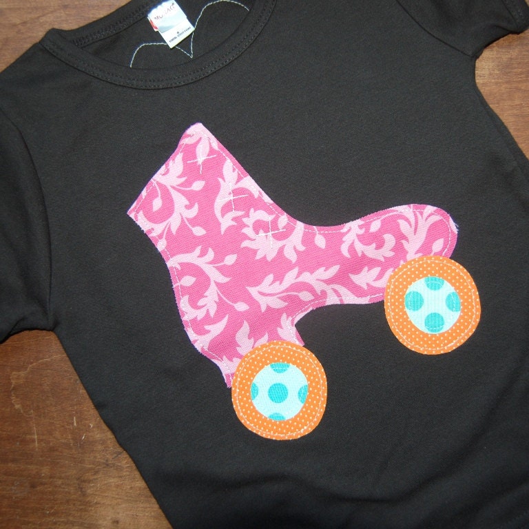 Girls size 6 Birthday Tee ... Ready To Ship Rockin' Roller Girl Shirt ... girls birthday shirt ... Roller Skate Il_170x135
