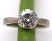 Moissanite Facets 2 Carat Engagement Ring In 18k