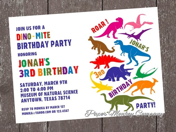 Dinosaur Birthday Invitations Il_570xn