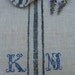 antique grain sack cushion tablerunner upholstery FRENCH INDIGO wedding decor