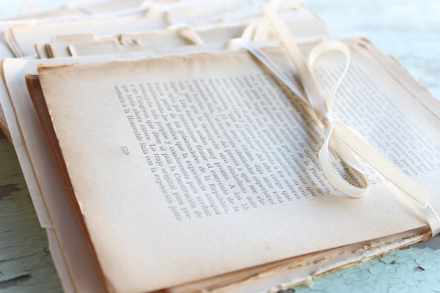 NEW ITEM Vintage Spanish Paper Pack - Book Pages Ephemera Pack of 35 Sheets - Buy 2 Get 1 FREE