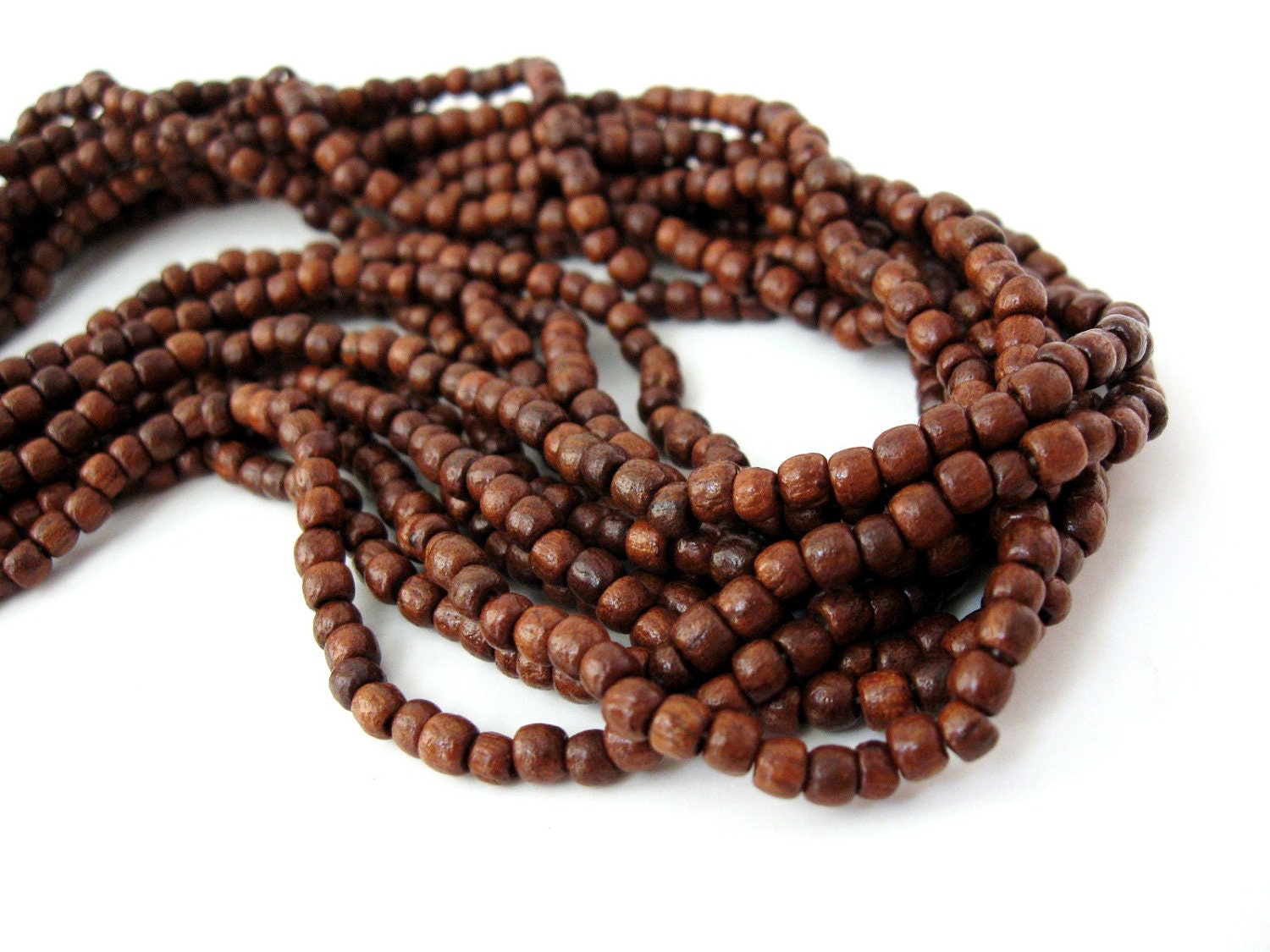 Brown Wood Beads 3mm round 200pcs - Natural wooden beads (PB226C)