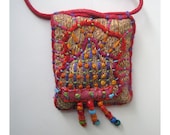 Rectangle Colorful Hand Embroidered  Necklace with Beads