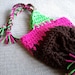 Coffee, Shocking Pink and Bright Green Earflap Hat