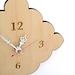 tiny scallop clock - kitchen clock - bathroom clock - vintage blue, red, birch