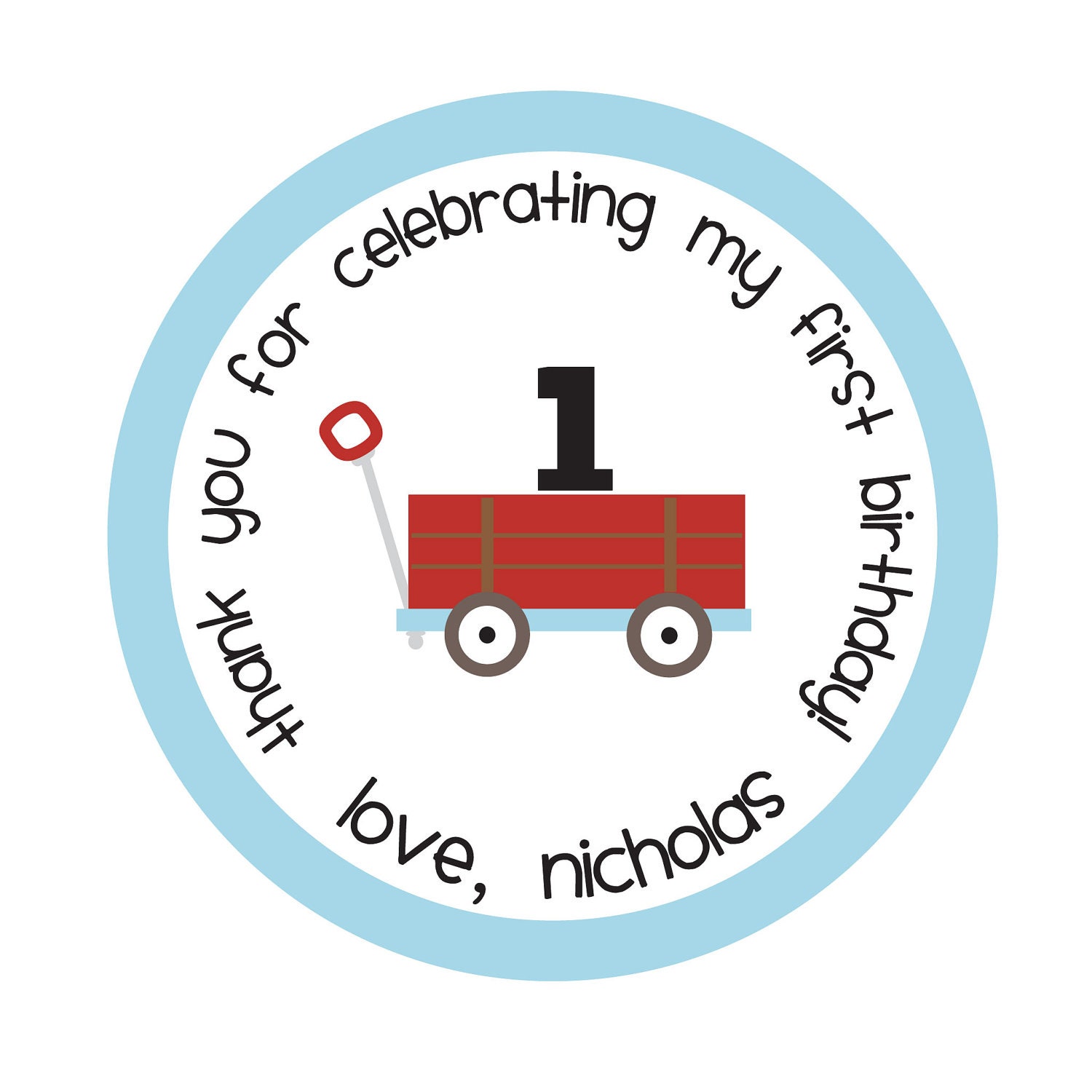 Wagon, Little Red Wagon, Birthday, Personalized Stickers, Gift, Boy,Children, Kids,Party, Favor stickers, Personalized Stickers Set of 24 Il_570xn