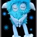 RESERVED for Katie Plush Monster Sleepy Monster Blue handmade one of a kind plushie stuffed doll