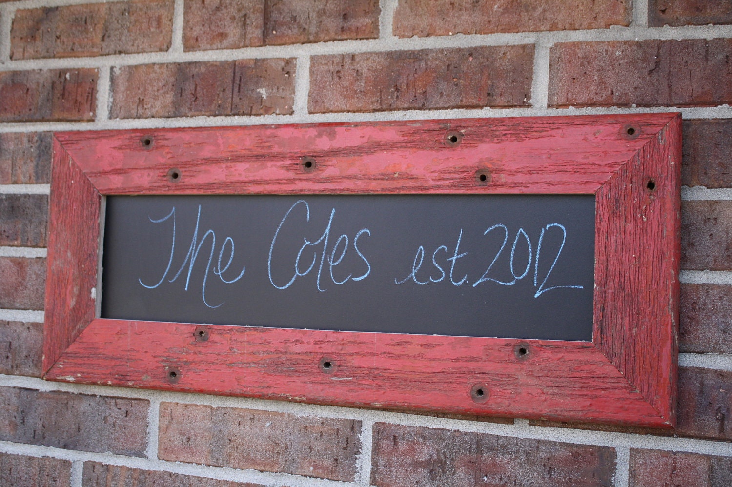 Natural Reclaimed Barn Wood Long Skinny Red Chalkboard