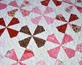 Quilt Baby Toddler Handmade Scrappy Pinwheels Patchwork Kissing Booth by Moda