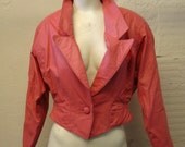 Chia Pink Leather Jacket 1980s S
