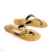 Plastic Flip Flop Sandals Vintage 1980s Black Gold and Silver with Clear and Silver Glitter Soles Thongs Women's size 8