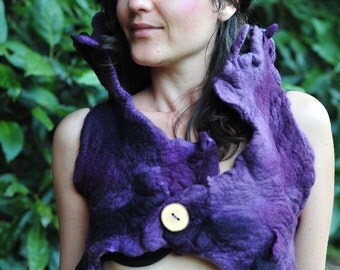 Felt Melted Tree Goddess Mother Earth Woman Pixie Vest OOAK