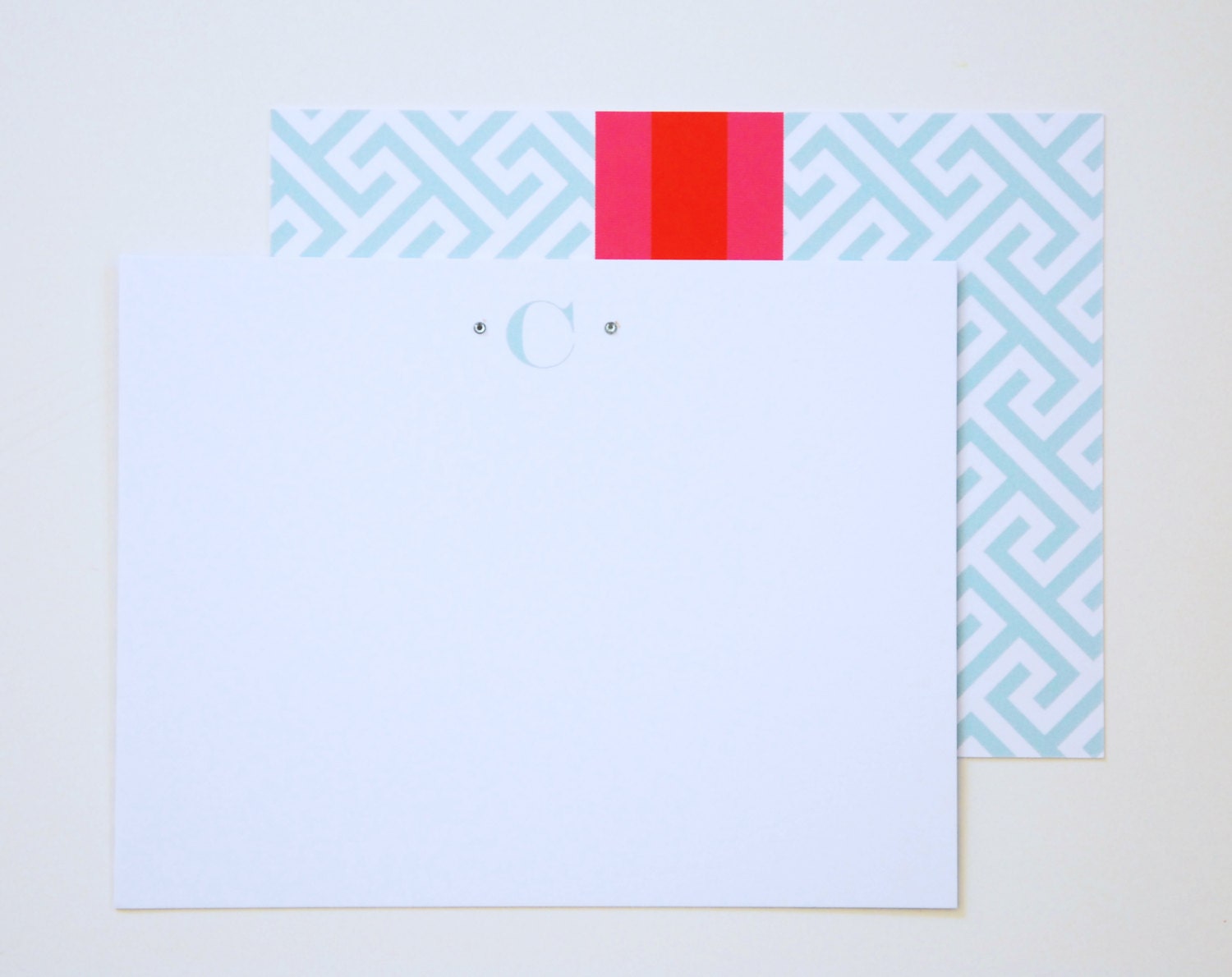 Personalized Notecards - set of 10 - GREEK KEY Collection
