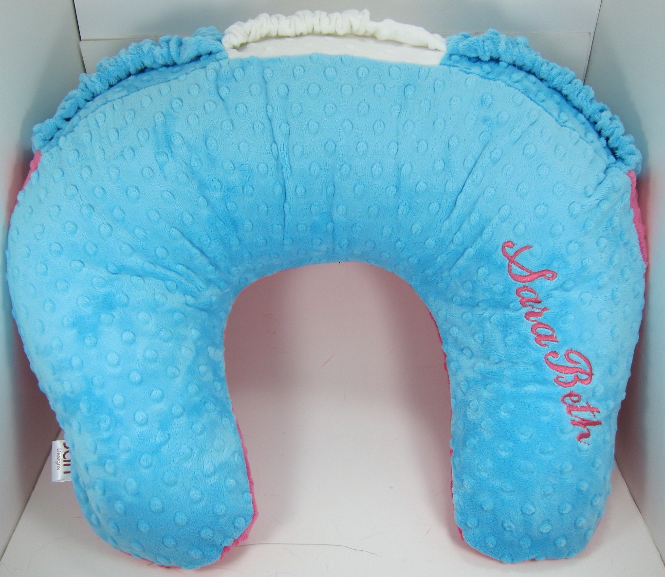Custom Baby Boppy Pillow with Removeable Cover - Choose Your Own Colors - Free Monogramming