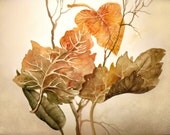 Fall Leaves Collection - Original Painting - Nature Watercolor 8x8