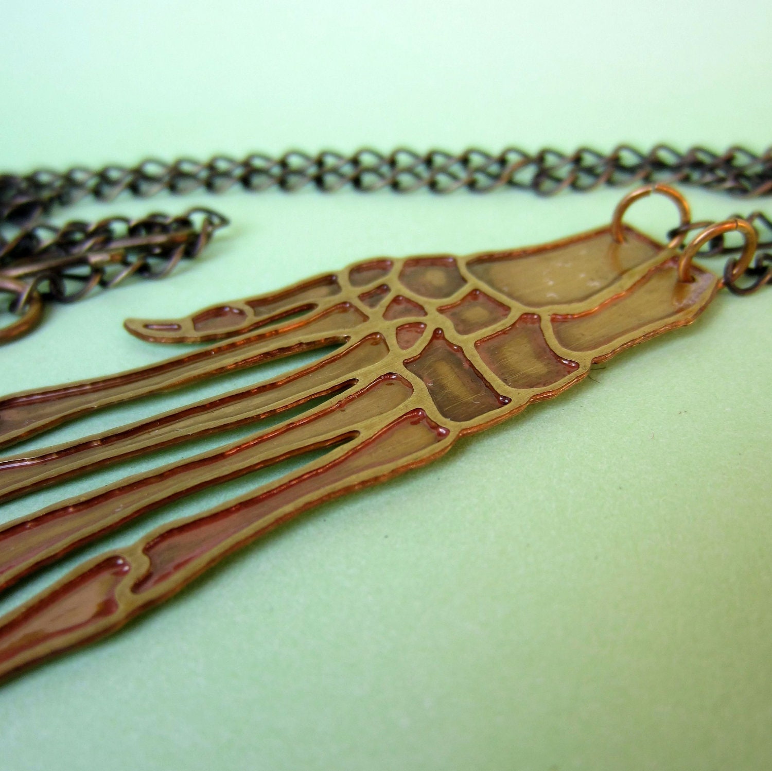 Lucky Rabbits Foot Brass Necklace