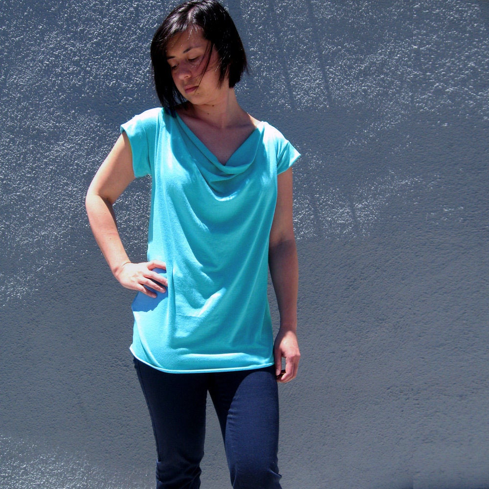 20% off Draped Tee in Baby Blue or Orange