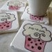 Cupcake Coasters, Set of 4, Ready to Ship