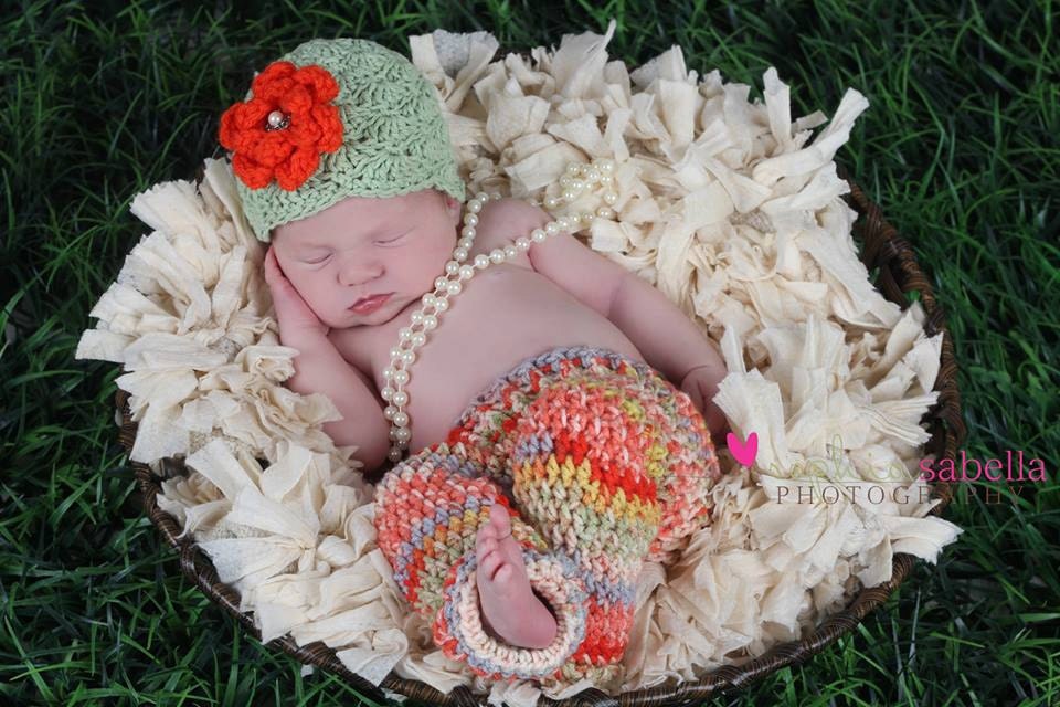 Newborn Hat and Pants Set, Baby Girl Photo Prop