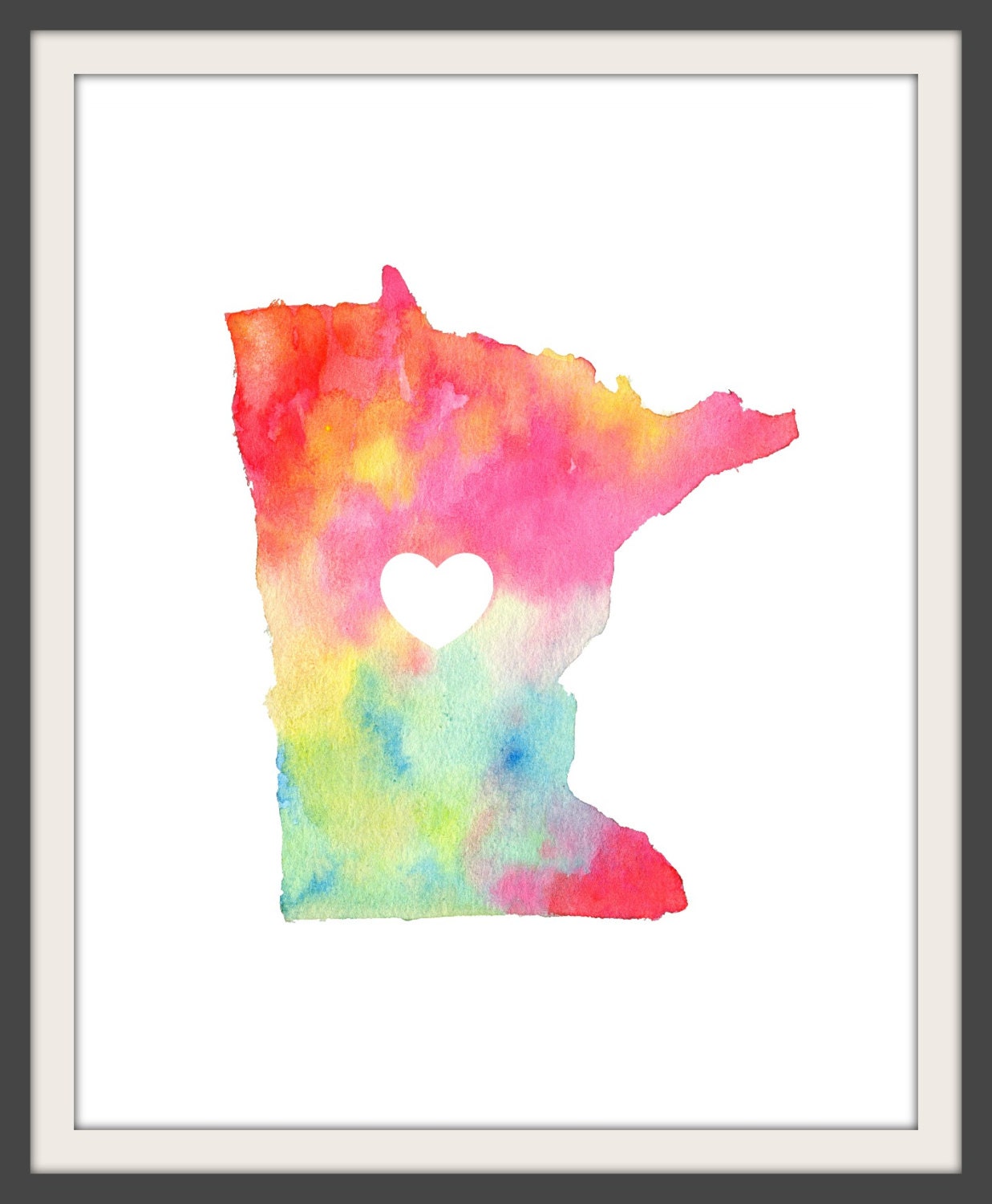 i love minnesota watercolour print (8.5 x 11)