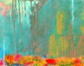 Modern Flower Landscape Storm Digital Art Print Archival Giclee Print Home Decor