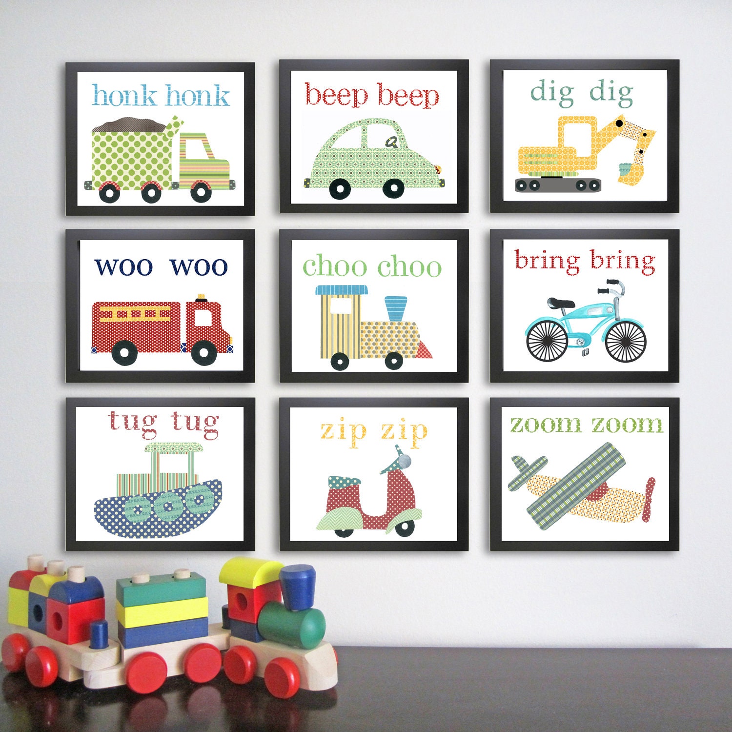 SELECT 4 8 X 10 Transportation Nursery Art Prints. Children decor. Children's Art.  Baby boy art. Kid wall art. Vehicle decor.