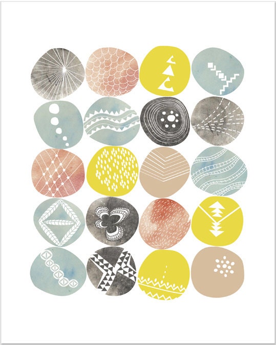 Mid Century Modern Vintage Digital Print Wall Decor, Abstract Digital Print Poster, Abstract Mid Century Wall Decor Pattern Wall Art