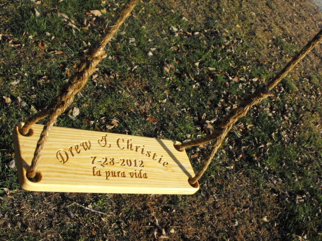 Tree swing personalized rope swing wedding or engagement gift