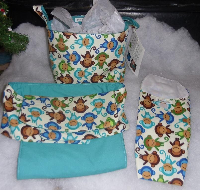 Baby Shower Gift Set - Organizer Box, Diaper/Wipes Tote, Travel High Chair - Ready to Ship