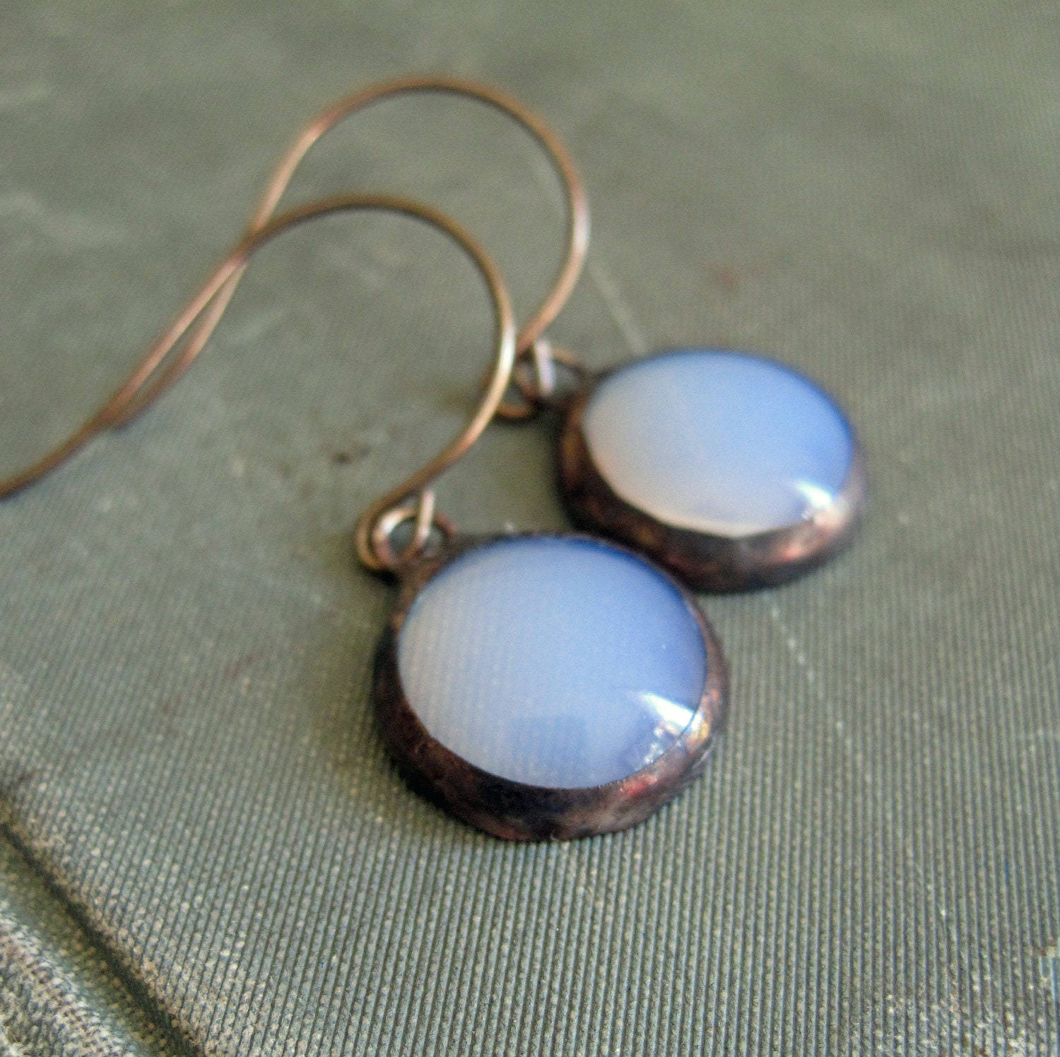 Moon Glow Glass Nugget Earrings Wedding
