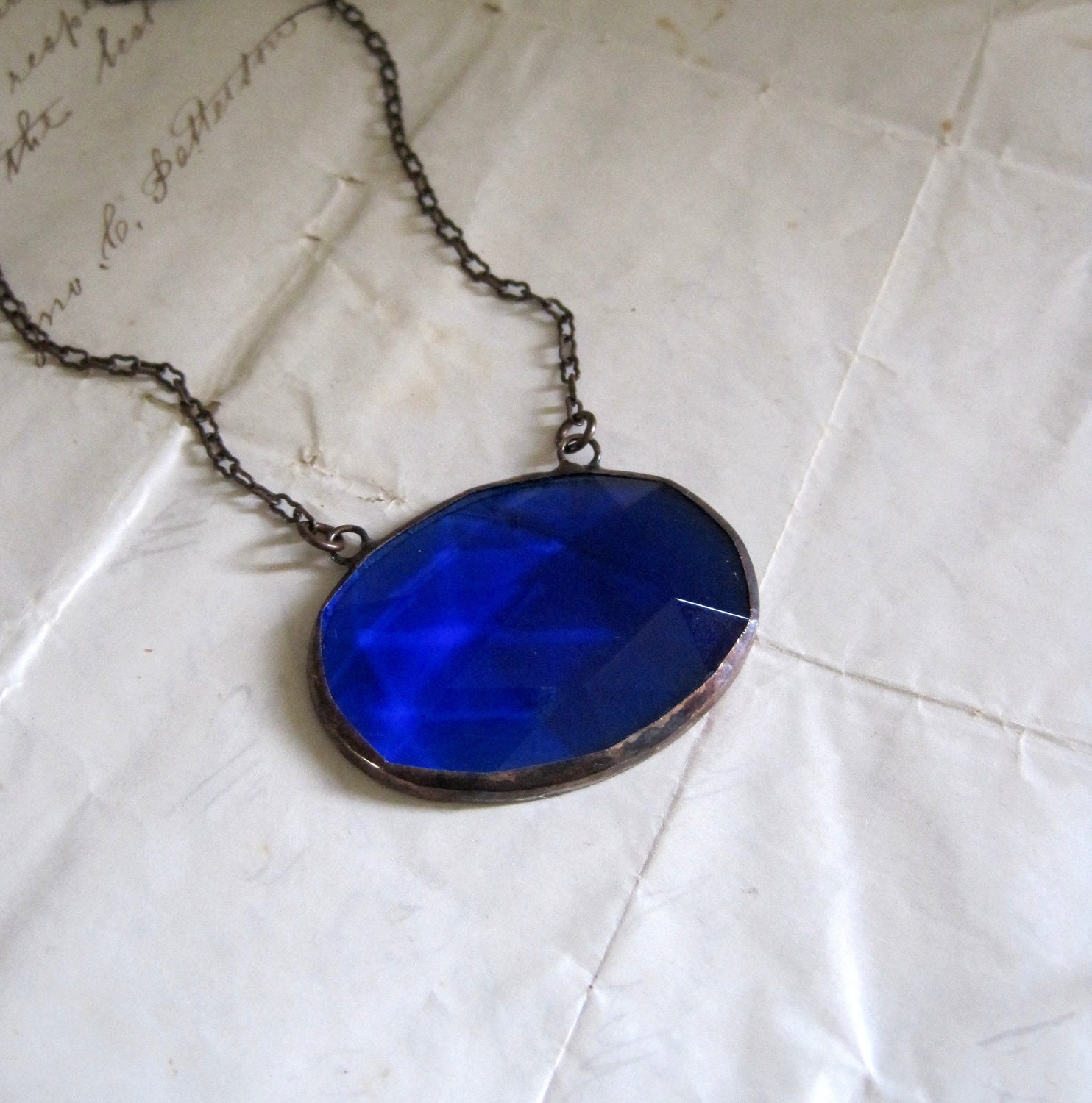 Midnight Faceted Necklace Blue Sapphire Jewelry