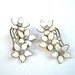 Vintage Flower Earrings - Celluloid Jewelry - Wedding White with Rhinestones