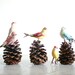 Vintage Spun Cotton Birds with Rhinestones