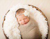 Simple Flower Headband in OFF WHITE - newborn photo prop