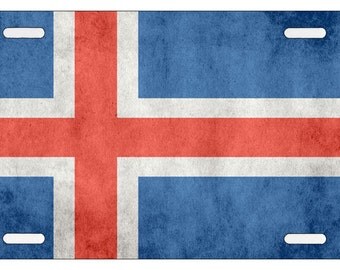 Icelandic Flag License Plate
