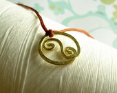 HALF PRICE Sale...Make A Wish - BALANCE Charm - hand forged brass yin & yang charm on red silk cord