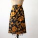 vintage 1960's mustard floral print skirt