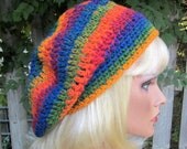 PSYCHODELIC Oversized Crochet Slouchy Hat, Beanie, Tam