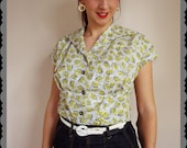 1950s womens atomic print shirt from original pattern ALL sizes in ORANGE