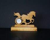 Missouri Fox Trotting Horse  Wood Scroll Saw Desk Clock