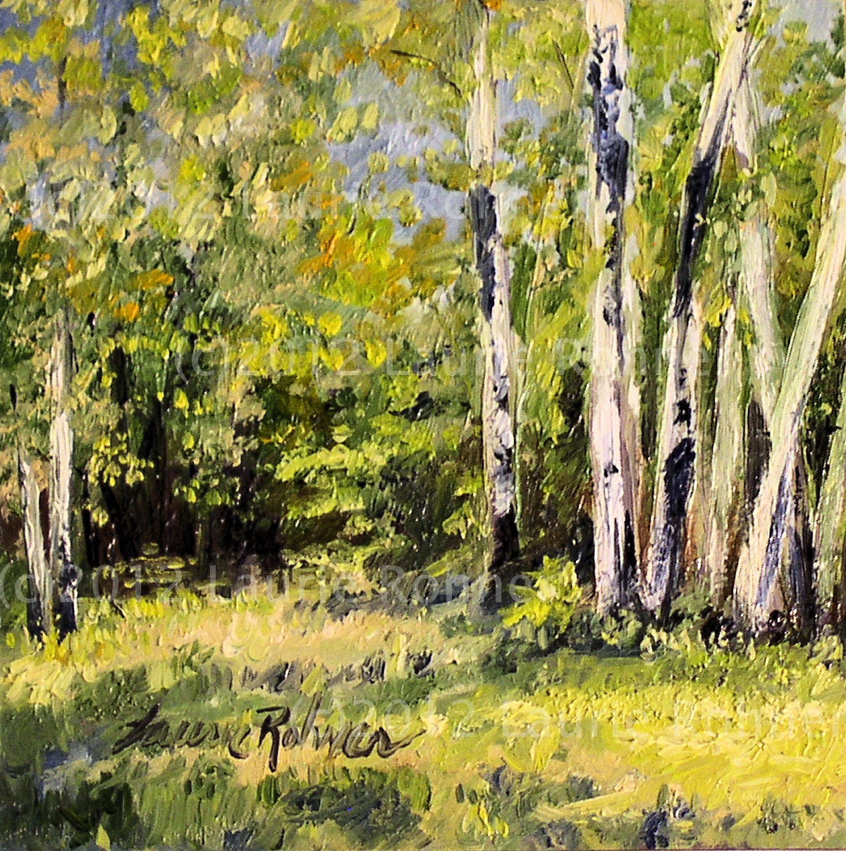 Birch Trees Nature Art Vermont Oil Painting By Betweentheweeds